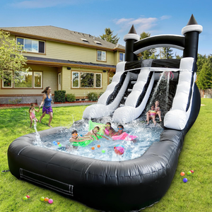 Castillo Inflable de PVC Colorido para Interiores/Exteriores, Tobogán Acuático, Piscina, Pistola de Agua para Niños, Cumpleaños, Jardín - Product Image 5