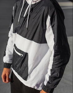 Chaqueta Cortavientos Deportiva FITME de Alta Calidad al por Mayor, Personalizada, con Media Cremallera, Unisex, con Capucha, Resistente al Viento y al Agua - Product Image 5