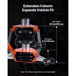 Gato Hidráulico Neumático de Triple Bolsa de 3 Toneladas/6613 Libras con Elevación Rápida de 1-6 Segundos, Columna Elevada de 18.5 Pulgadas y Mango Ajustable para SUV - Product Image 2