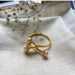 Anneau de serviette vintage en métal doré avec accents de perles pour décorations de table de mariage - Product Image 6