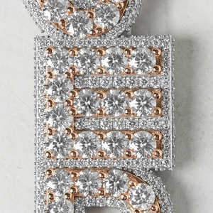 Colgante de Letra Iced Out VVS Moissanite de Plata de Ley 925, Joyería Hip Hop con Cadena Cubana Miami, Inicial Personalizada Bling - Product Image 5