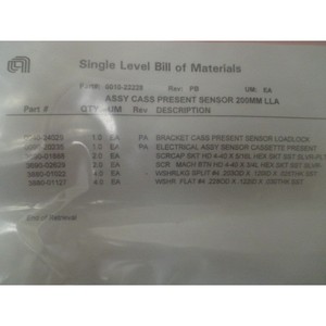 Amat 0010-22228 Assy, เซ็นเซอร์ปัจจุบันของ CASS 200mm lla-Trusted มรดกโลกอุปกรณ์เซมิคอนดักเตอร์และชิ้นส่วนที่ - Product Image 3