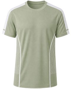 T-shirt de sport pour homme personnalisé vert sauge clair, séchage rapide, respirant, pour la course, la gym, le fitness, en polyester, haut de gamme pour l'entraînement - Product Image 1
