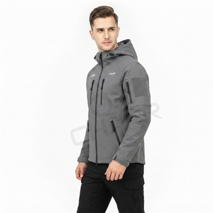 Chaqueta cortavientos de tela suave, impermeable, transpirable, para actividades al aire libre, senderismo, hombres y mujeres, ligera, con cremallera, bolsillos y capucha. - Product Image 2