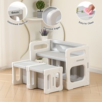Table de sevrage Montessori 3-en-1 SINKIPA avec 2 chaises – Design moderne en plastique, écologique et sûr pour la maison, le bureau, l'école et le salon