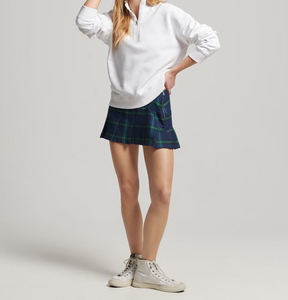 Women's <b>White</b> Printed Casual <b>Quarter</b> <b>Zip</b> Anti-Pilling 100% Cotton Regular Fit Full Sleeve Stand Collar Fleece Autumn Wear - Product Image 3