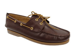 Mocasines de cuero marrón para hombre, estilo náutico, punta redonda, sin cordones, suela de goma acolchada, para todas las estaciones, estilo sólido, listos para grabar - Product Image 1