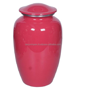 Urna de cremación de Metal de estilo americano rosa para cenizas humanas Urna de cenizas de metal decorativa Urna funeraria de aplicación para adultos - Product Image 1