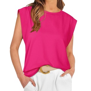 Tank Top Export <b>Women's</b> Solid Color Cotton Comfortable <b>Sleeveless</b> Casual <b>Shirt</b> Soft Breathable Lightweight Summer Top for <b>Women</b> - Product Image 3