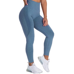 Women's High Waist Gym Leggings Hot Selling Lifting Yoga <b>Pants</b> Seamless Workout Clothes with Solid Pattern - Product Image 1