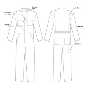 Combinaison de travail robuste pour hommes, multi-poches, résistante aux flammes, pour travaux industriels, réparation automobile, vêtements de travail de protection - Product Image 6