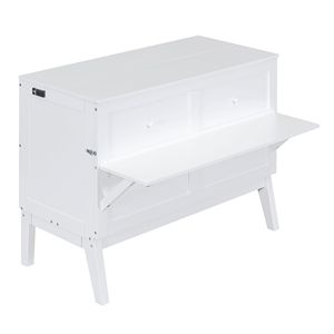 Letto a scomparsa matrimoniale bianco con comoda porta USB e ripiani rimovibili su ogni lato - Product Image 6