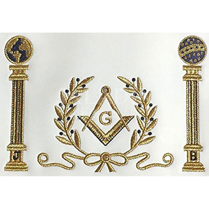 Master Mason Custom Canvas Fabric 3D Embroidered Lodge Apron with Pillars Masonic French Rite R Regalia With OEM Service - Product Image 2