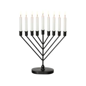 Candélabre en fer noir à 8 bras, porte-bougie de 16 pouces de large, décoration d'intérieur, support à bougies en métal durable - Product Image 6