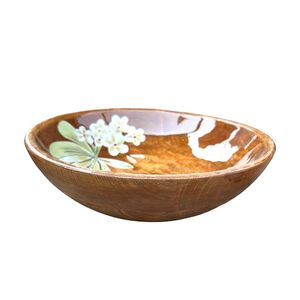 Tazón Profundo de Madera Esmaltada Ecológico |   Tazón de Ensalada de Madera Estampada de Lujo al por Mayor, Vajilla Sostenible, Tazón para Servir Frutas - Product Image 4