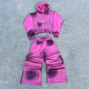 Ensemble sweat à capuche et pantalon de jogging évasé pour homme, avec logo personnalisé brodé de haute qualité, style streetwear - Product Image 6