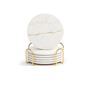 Magnifiques sets de sous-verres ronds en bois imprimés de roses rouges, 6 pièces, sous-verres de service en bois avec un magnifique motif floral imprimé - Product Image 5