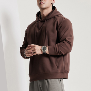 Sweat à capuche d'hiver personnalisé de haute qualité, en molleton épais 330 g/m² polyester/coton, coupe ample, pour hommes, grandes tailles, décontracté - Product Image 2