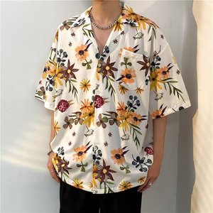 Camisa de Manga Corta con Estampado Floral Hawaiano para Hombre y Mujer, Estilo Veraniego, Ideal para la Playa, Dropshipping, One Piece - Product Image 1