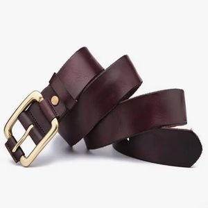 Ceinture en cuir véritable de haute qualité pour homme, avec boucle en laiton réglable, tailles personnalisées. - Product Image 1