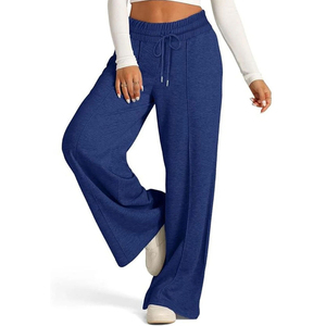 New Stylish Women's Solid Color Drawstring Oversize Trousers For Loose Fit Joggers Straight Leg <b>Oversized</b> <b>Sweatpants</b> - Product Image 3