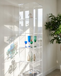 1-Tier Clear for Acrylic Freestanding Storage <b>Cabinet</b> for Elegant Organization of Cosmetics and Decorative Items - Product Image 6
