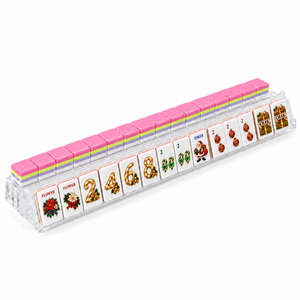Tuiles de Mahjong américaines classiques de Noël en acrylique, 160 pièces, ensemble de tuiles de Mahjong pour fête de Noël - Product Image 5