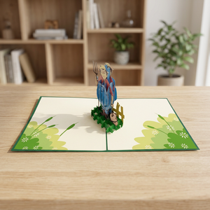 Carte pop florale tendance 3D faite à la main, artisanat en papier, design personnalisé, meilleure vente, vente en gros, artisanat vietnamien de style croisé - Product Image 2