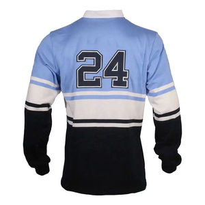 Camiseta de Rugby Personalizada para Hombre, Diseño Sólido con Logotipo Estampado en la Parte Delantera, Manga Larga, 100% Algodón, Superventas - Product Image 6