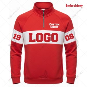 Sweat-shirt personnalisé à col zippé Delta avec logo brodé en chenille DST 1913, haut à demi-zip grec 100% coton molletonné, Sorority - Product Image 3