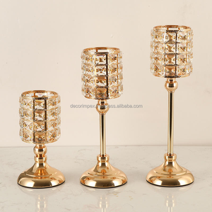 Metal Crystal Gold Candelabros Centro de mesa Otros candelabros Centros de mesa de boda - Product Image 3