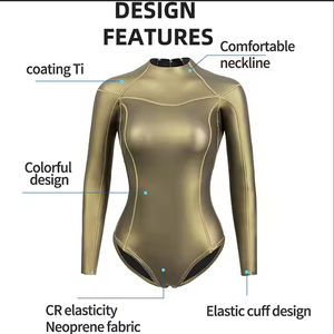 Traje de Neopreno de Cuerpo Entero de 3mm para Mujer, para Snorkel, Surf y Natación, Manga Larga, Invierno, Cálido, con Cierre Trasero - Product Image 5