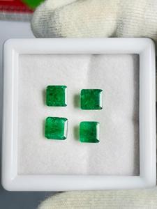 Émeraude naturelle de Zambie, taille émeraude, 6,73 carats, 4 pièces, couleur verte premium, lustre excellent, qualité supérieure, certifiée IGI, pour collectionneur - Product Image 2
