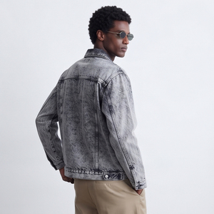Winter Jean <b>Jacket</b> <b>Mens</b> Turn Down Collar Button Up Denim Jeans <b>Jackets</b> <b>Men</b> <b>White</b> Washed Denim <b>Jacket</b> <b>Men's</b> - Product Image 4