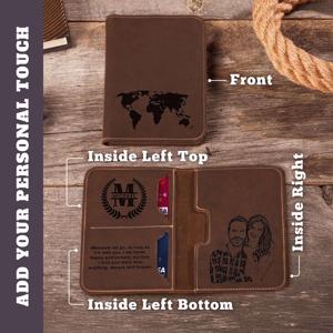 Organizador de Viaje de Moda, Porta Pasaportes de Cuero Genuino, Cartera Personalizada con Bloqueo RFID, Funda para Pasaporte, Porta Tarjetas, Uso Diario - Product Image 3