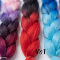 Extensions de cheveux synthétiques tressés Jumbo Ombré Vibrant de 24 pouces en fibre haute température pour tresses en boîte – Vente en gros