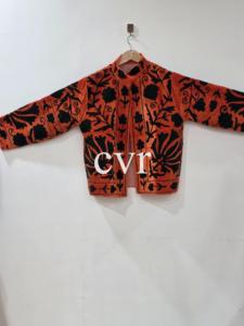 Women's Luxury Coat Outerwear Suzani Velvet Jacket Handmade Velvet Suzani Eco-Friendly Winter <b>Boho</b> Embroidered for Party Wear - Product Image 2