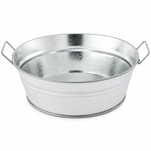 Galvanized Serving Tub with Dual Handles <b>Mini</b> Metal Snack Bucket for Fried Chicken and French Fries Restaurant Serveware - Product Image 3