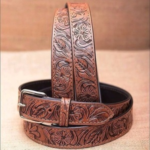 Cinturón de Cuero Occidental Resistente para Hombre, Diseño Personalizado, Venta Caliente, Ecológico, Tallado a Mano en 3D - Product Image 4