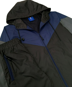 Wholesale New Arrival Windbreaker Set High Quality Manufacturing Factory Supplier Zipper Jacket and <b>Trouser</b> Set Windbreaker Set - Product Image 5