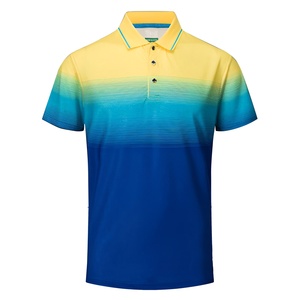 Polo homme personnalisé avec logo, polo homme gris à rayures, mélange de coton respirant, décontracté, pour le golf, confortable pour tous les jours - Product Image 5