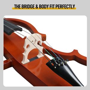 Violoncello Elettrico Professionale 4/4 con Custodia, Arco, Resina, Auricolari e Cavo di Collegamento in Legno Naturale - Product Image 4