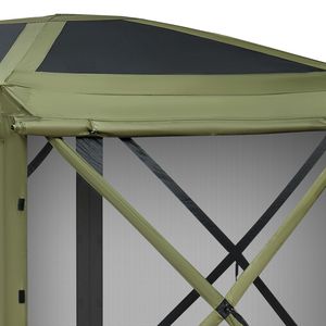 Carpa Gazebo Plegable de 6 Lados, Grande, 12 x 12 pies, con Pantalla Mosquitera, Montaje Rápido, Resistente a Mordeduras, para Camping, Techo Extraíble con Bolsa de Transporte - Product Image 4