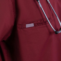 Ensemble de blouses médicales bordeaux pour hommes, col en V, manches courtes, avec poches, uniformes d'hôpital