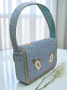 Bolso de mano bordado floral con cuentas, de seda, para noche, con correa de cadena, para bodas y fiestas, diseño personalizado SHEERI, promocional - Product Image 2