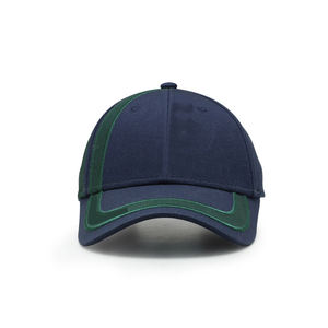 Casquette de baseball personnalisée avec logo, bleu marine premium, avec bordure verte, vente en gros, casquettes en coton à 6 panneaux, casquettes de sport - Product Image 2