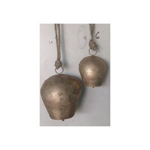 Rustic Brass <b>Christmas</b> Bells Vintage Metal <b>Cone</b> Shape Jingle Bells Farmhouse <b>Christmas</b> <b>Tree</b> Hanging Decoration Ornament For Sale - Product Image 3