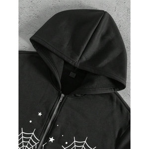 Sweat à capuche unisexe personnalisé Streetrush, coupe ample, en polaire, avec logo imprimé, de haute qualité, respirant, écologique, séchage rapide, motif araignée - Product Image 4