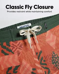 Shorts de bain pour hommes à séchage rapide, imprimé floral, vêtements de plage légers, respirants, résistants à l'eau, tissu tissé, cordon élastique - Product Image 6