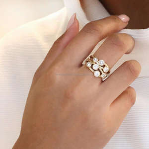 IGI/GIA Lab Grown Vintage 14K oro amarillo Unisex boda/anillo de compromiso corte diamante aniversario fiesta regalo pera corte diamante - Product Image 1